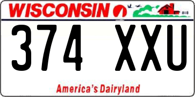 WI license plate 374XXU