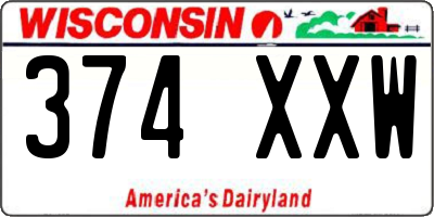 WI license plate 374XXW