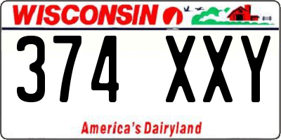 WI license plate 374XXY