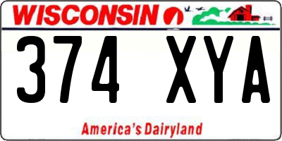 WI license plate 374XYA