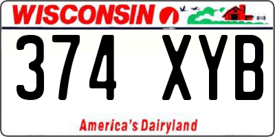 WI license plate 374XYB