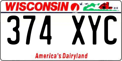 WI license plate 374XYC