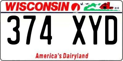 WI license plate 374XYD