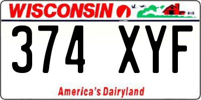 WI license plate 374XYF