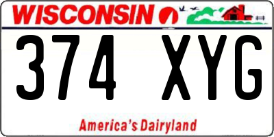 WI license plate 374XYG