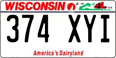 WI license plate 374XYI