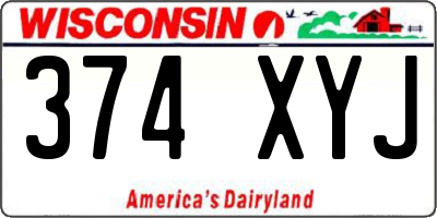 WI license plate 374XYJ