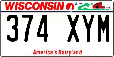 WI license plate 374XYM