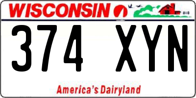 WI license plate 374XYN