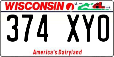 WI license plate 374XYO