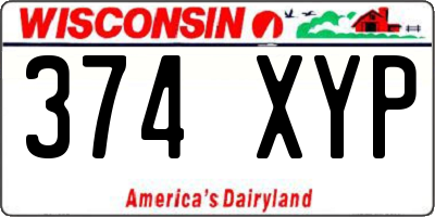 WI license plate 374XYP