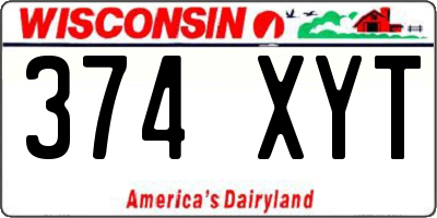 WI license plate 374XYT