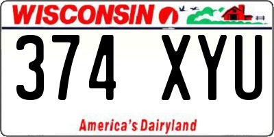 WI license plate 374XYU