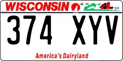 WI license plate 374XYV