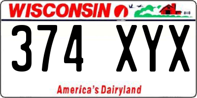 WI license plate 374XYX