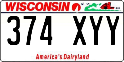 WI license plate 374XYY