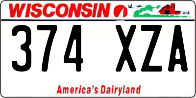 WI license plate 374XZA