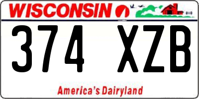 WI license plate 374XZB