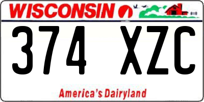 WI license plate 374XZC