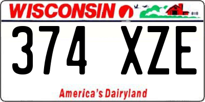 WI license plate 374XZE