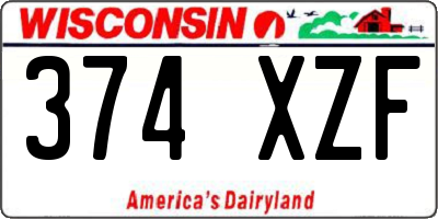 WI license plate 374XZF