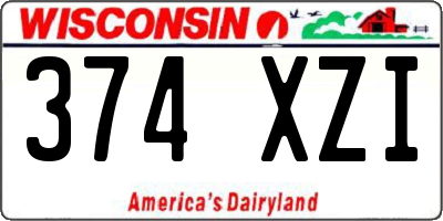 WI license plate 374XZI