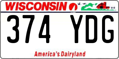 WI license plate 374YDG