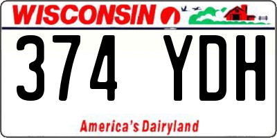 WI license plate 374YDH