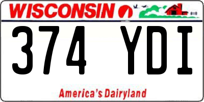 WI license plate 374YDI