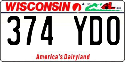 WI license plate 374YDO