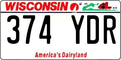 WI license plate 374YDR