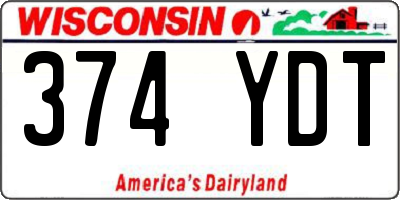 WI license plate 374YDT