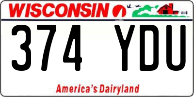 WI license plate 374YDU