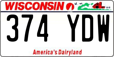 WI license plate 374YDW