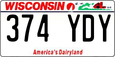 WI license plate 374YDY