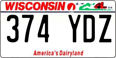 WI license plate 374YDZ