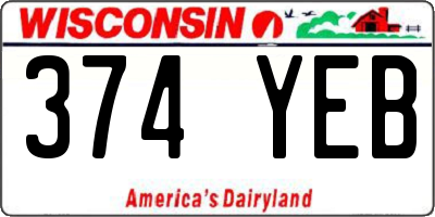WI license plate 374YEB