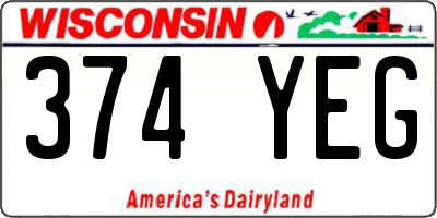 WI license plate 374YEG