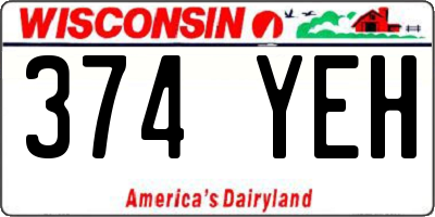 WI license plate 374YEH