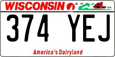 WI license plate 374YEJ
