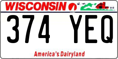 WI license plate 374YEQ