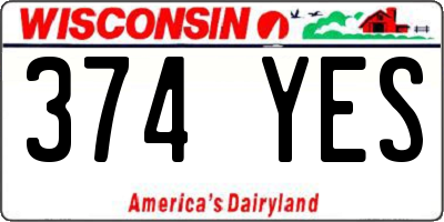 WI license plate 374YES