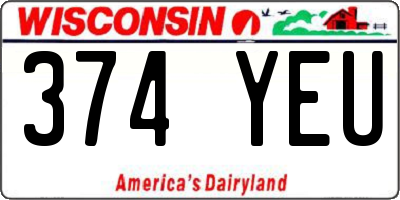 WI license plate 374YEU