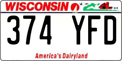WI license plate 374YFD