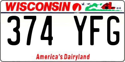 WI license plate 374YFG