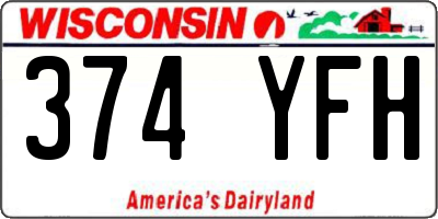 WI license plate 374YFH