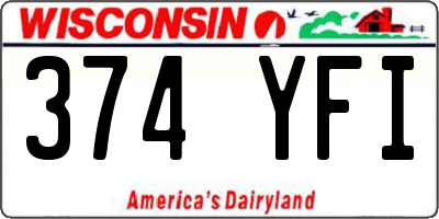 WI license plate 374YFI