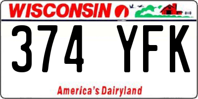 WI license plate 374YFK