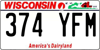 WI license plate 374YFM