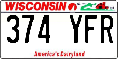 WI license plate 374YFR